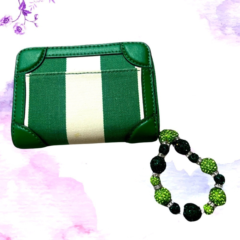 Kate Spade Traveler Small Zip Card Case, Green Multi - Picture 5 of 5